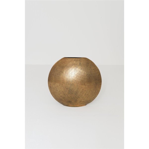 Holländer Dekovase Oval POLPETTA groß Aluminium vergoldet gold