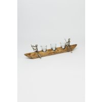 Holländer Windlicht 3-flg. CANOISTI Mangoholz natur