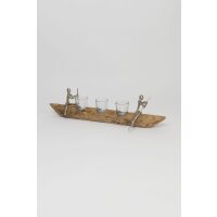 Holländer Windlicht 3-flg. CANOISTI Mangoholz natur