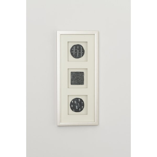 Holländer Wandbild DIVISO 1 Holz-Glas-Kunststein silber-schwarz