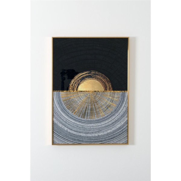 Holländer Bild RIHANA Bilddruck auf Papier blaugrün-weiß-grau-gold
