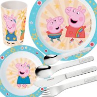 Sterngraf Kinderset Peppa Pig 7tlg mit Gravur (zB Namen)...