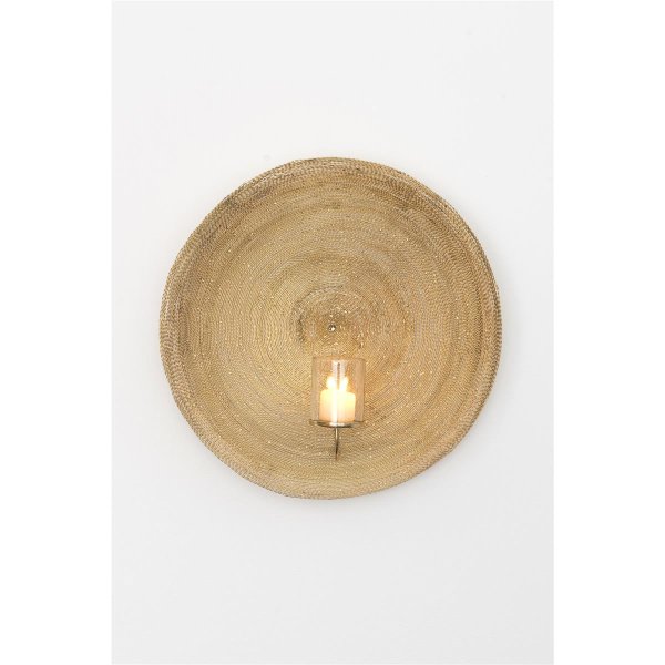 Holländer Wandwindlicht 1-flg. RUOTA Aluminium Drahtgeflecht gold