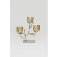 Holl&auml;nder Windlicht 3-flg. SCALA Aluminium poliert gold