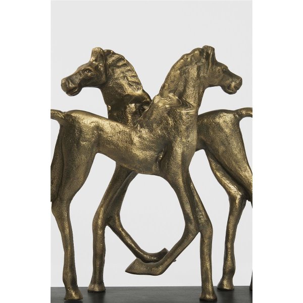 Holländer Figur COPPIA DEI CAVALLI Aluminium antikgold