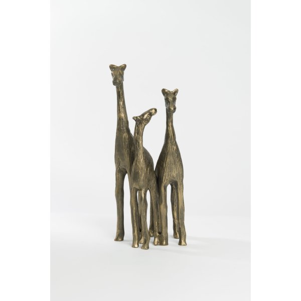 Holländer Figur GIRAFFE Aluminium antik mattgold