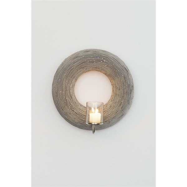 Holländer Wandwindlicht 1-flg. ILLUSIONE Aluminium Drahtgeflecht silber