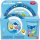 Sterngraf Kinderset Babyshark 7tlg mit Gravur (zB Namen) personalisiertes Kinderbesteck + Kindergeschirr (Teller Becher Schale)