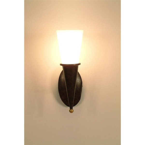 Holländer Wandleuchte 1-flg. TORCIA CONO Eisen braun-schwarz-gold