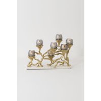 Holl&auml;nder Windlicht 7-flg. GIOVANE Aluminium gold