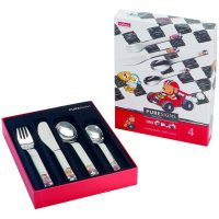 Puresigns Kinderbesteck Rennfahrer 4tlg mit Gravur (zB...