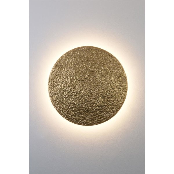 Holländer Wandleuchte METEOR MEDIUM M Eisen mit gehämmerter Oberfläche gold