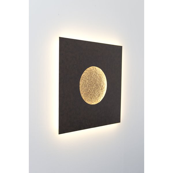 Holländer Wandleuchte LUNA QUADRAT GROSS Eisen braun-schwarz-gold