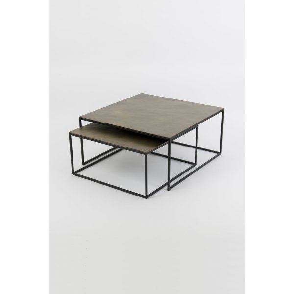 Holländer Couchtischset 2-tlg. EFFETTO GRANDE DUO Aluminium gold