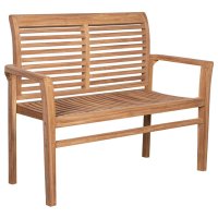 deVries Bank Lamelle Garten-Bank Teakholz 120cm stapelbar