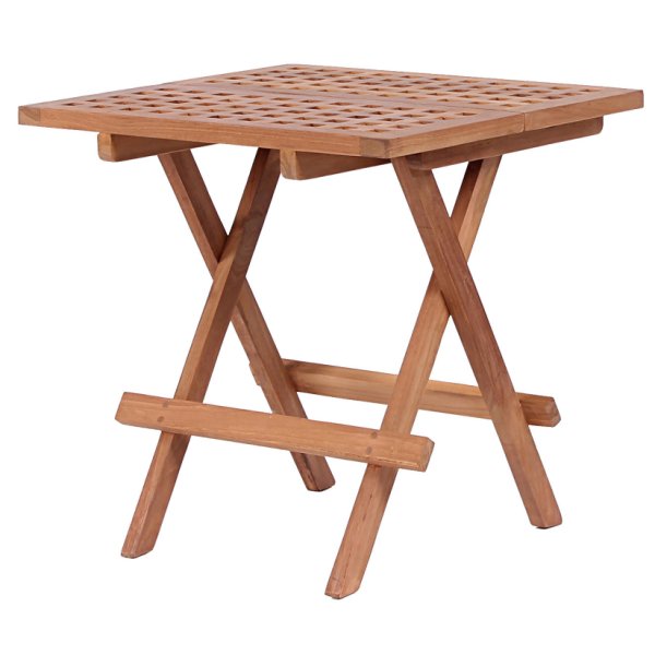 deVries Woodie Beistelltisch 50 x 50 cm, Teakholz Klapptisch
