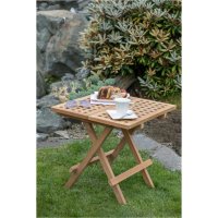 deVries Woodie Beistelltisch 50 x 50 cm, Teakholz Klapptisch