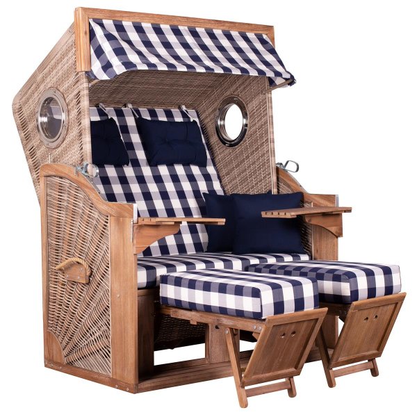 deVries Strandkorb TRENDY PURE Greenline 135XL PE ant. wh. Des. 743