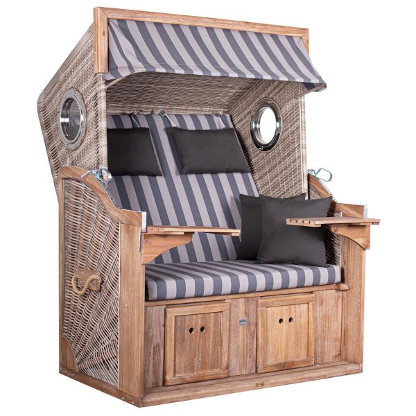 deVries Strandkorb TRENDY PURE Greenline 135XL PE ant. wh. Des. 755