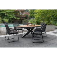 deVries Adora Diningsessel Rope black dark grey