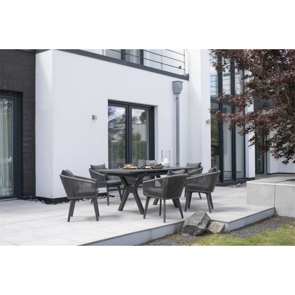 deVries Brescia Diningsessel Rope 7 mm rund dark grey