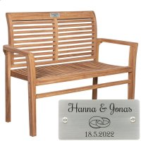 Hochzeitsbank mit Gravur zB Ringe, Gartenbank Lamelle...