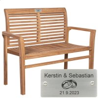 Silberhochzeit Bank mit Gravur zB Ringe, Gartenbank...