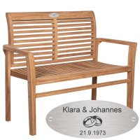 Goldene Hochzeit Bank mit Gravur zB Ringe, Gartenbank...