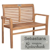 Rentnerbank mit Gravur zB Krone, Ruhestand Gartenbank...