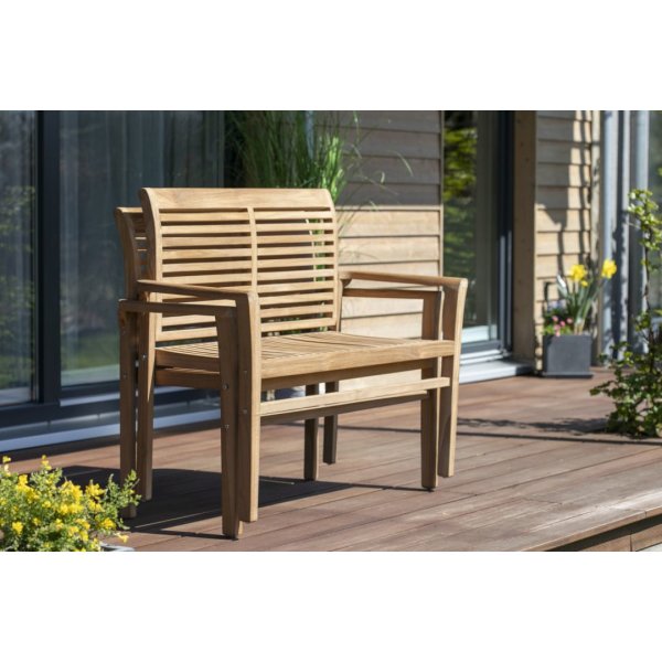 Rentnerbank mit Gravur zB Legende im Ruhestand, Gartenbank Lamelle 120cm Edelstahlschild personalisiert