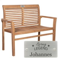 Rentnerbank mit Gravur zB Living Legend, Ruhestand...