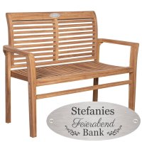 Rentner Bank mit Gravur zB Feierabend, Gartenbank Lamelle...