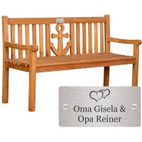 Bank mit Gravur zB Herzen Oma/Opa, Gartenbank Anker...