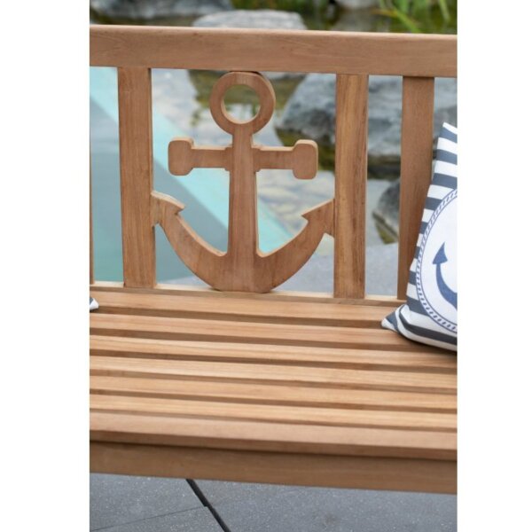 Silberhochzeitsbank mit Gravur zB Ranken, Gartenbank Anker 150cm, Bank mit Edelstahlschild personalisiert