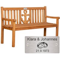 Goldene Hochzeit Bank mit Gravur zB Ringe, Gartenbank...