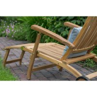 deVries Gartenliege Flores Deckchair mit Rädern Teak