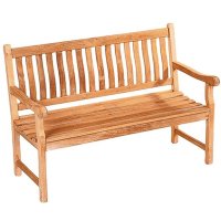 deVries Gartenbank Mendip 130cm, Teak Holz Bank