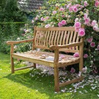 deVries Gartenbank Mendip 130cm, Teak Holz Bank