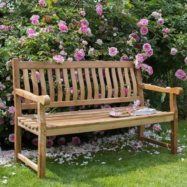 deVries Gartenbank Mendip 150cm, Holz Teak Bank