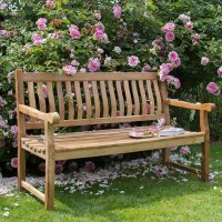 deVries Gartenbank Mendip 180cm, Teak Holz-Bank
