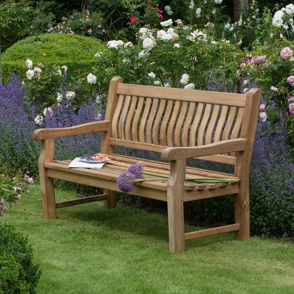 deVries Gartenbank Parkbank 165cm Teakholz Bank