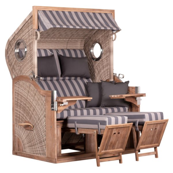deVries Strandkorb TRENDY PURE Greenline 175XL PE ant. wh. Des. 755