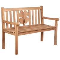 deVries Gartenbank Woodie Kleeblatt 120cm, Teakholz-Bank