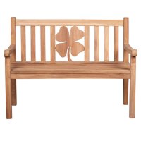 deVries Gartenbank Woodie Kleeblatt 120cm, Teakholz-Bank