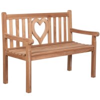 deVries Gartenbank Woodie Herz 120cm, Teakholz Bank