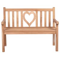 deVries Gartenbank Woodie Herz 120cm, Teakholz Bank