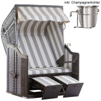 deVries Profi-Strandkorb Ostsee Poel PVC grey Des. 989...