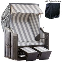 deVries Profi-Strandkorb Ostsee Poel PVC grey Des. 989...