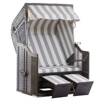 deVries Profi-Strandkorb Ostsee Poel PVC grey Des. 989...