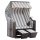 deVries Profi-Strandkorb Ostsee Poel PVC grey Des. 989 Mahagoni + Schutzhaube Premium